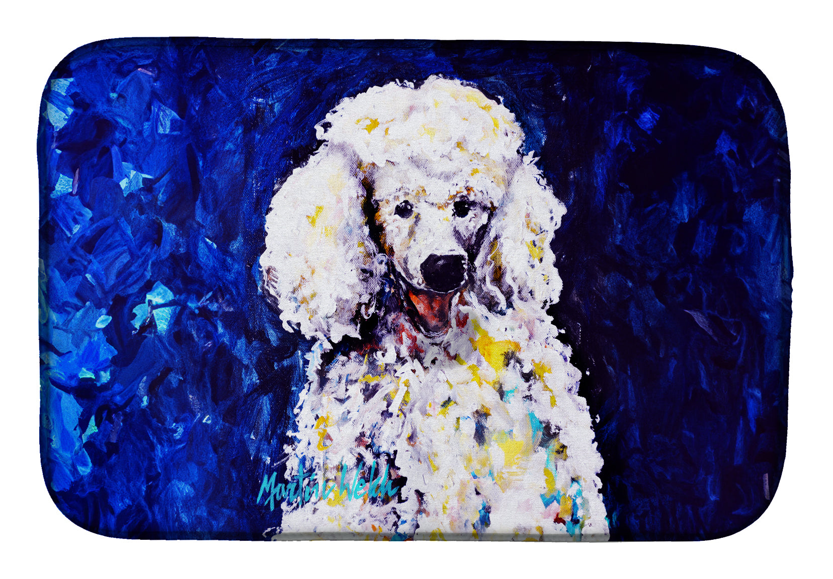 Buy this Louie White Poodle Dish Drying Mat