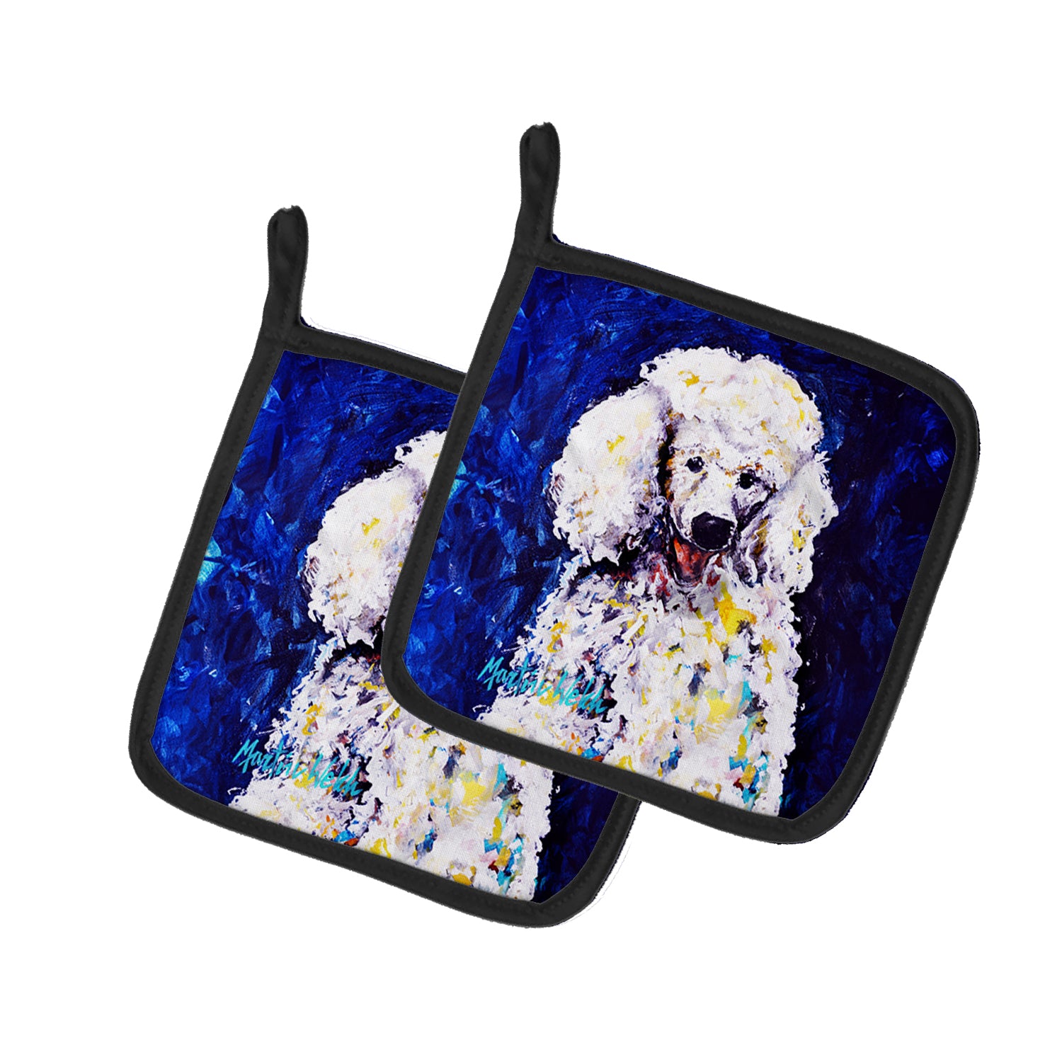 Buy this Louie White Poodle Pair of Pot Holders