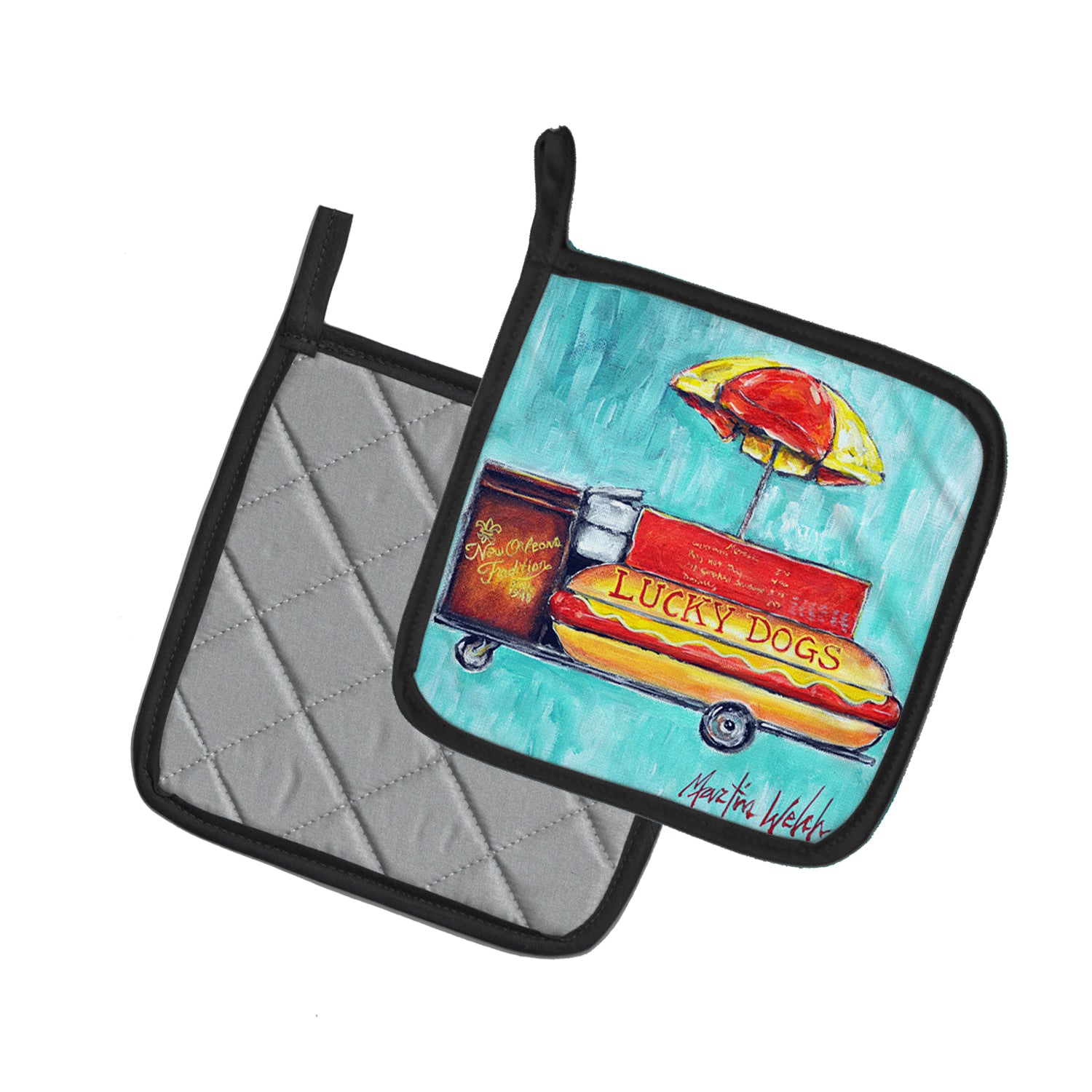 Buy this Hot Dog Cart Pair of Pot Holders