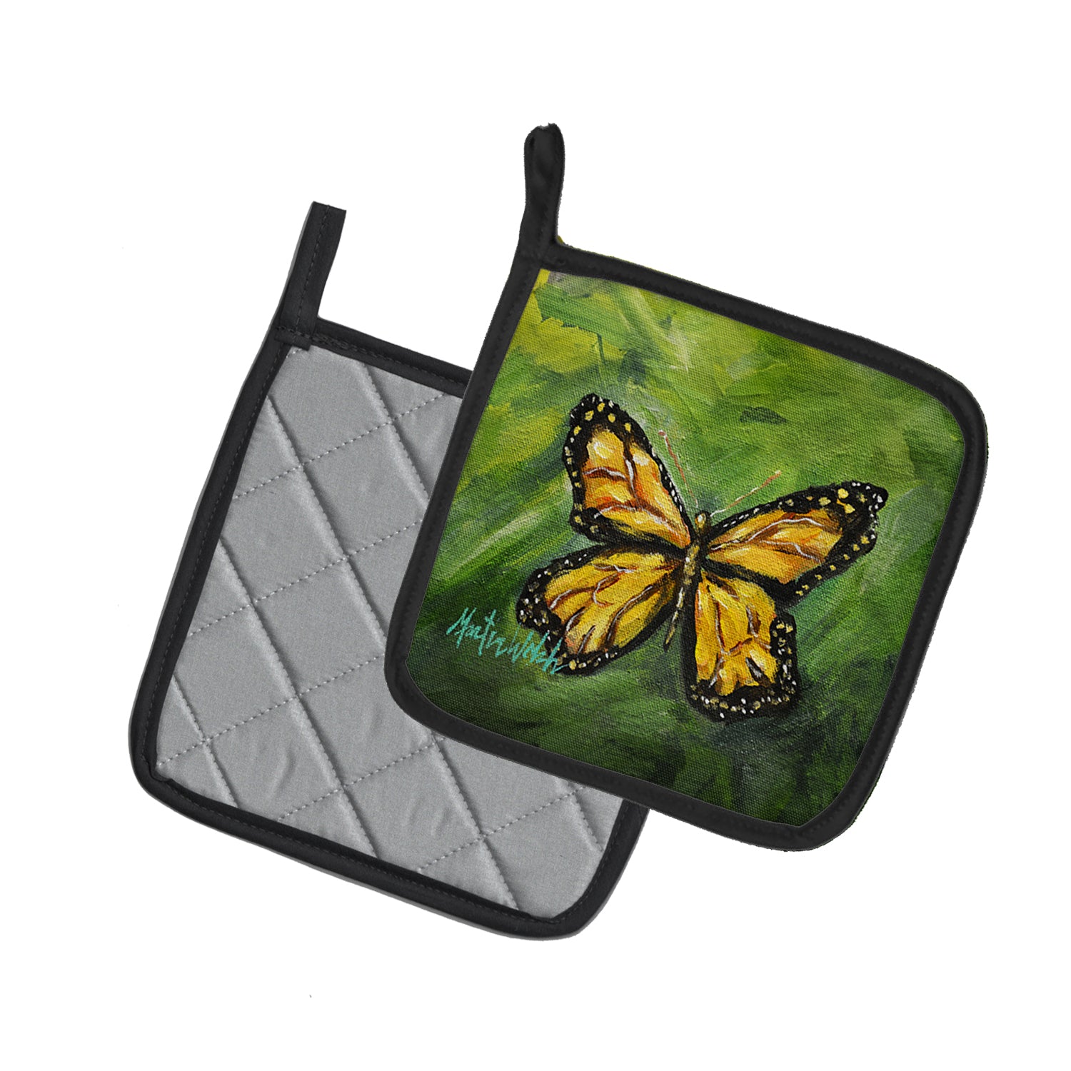 Monarch Glover Fly Butterfly Pair of Pot Holders