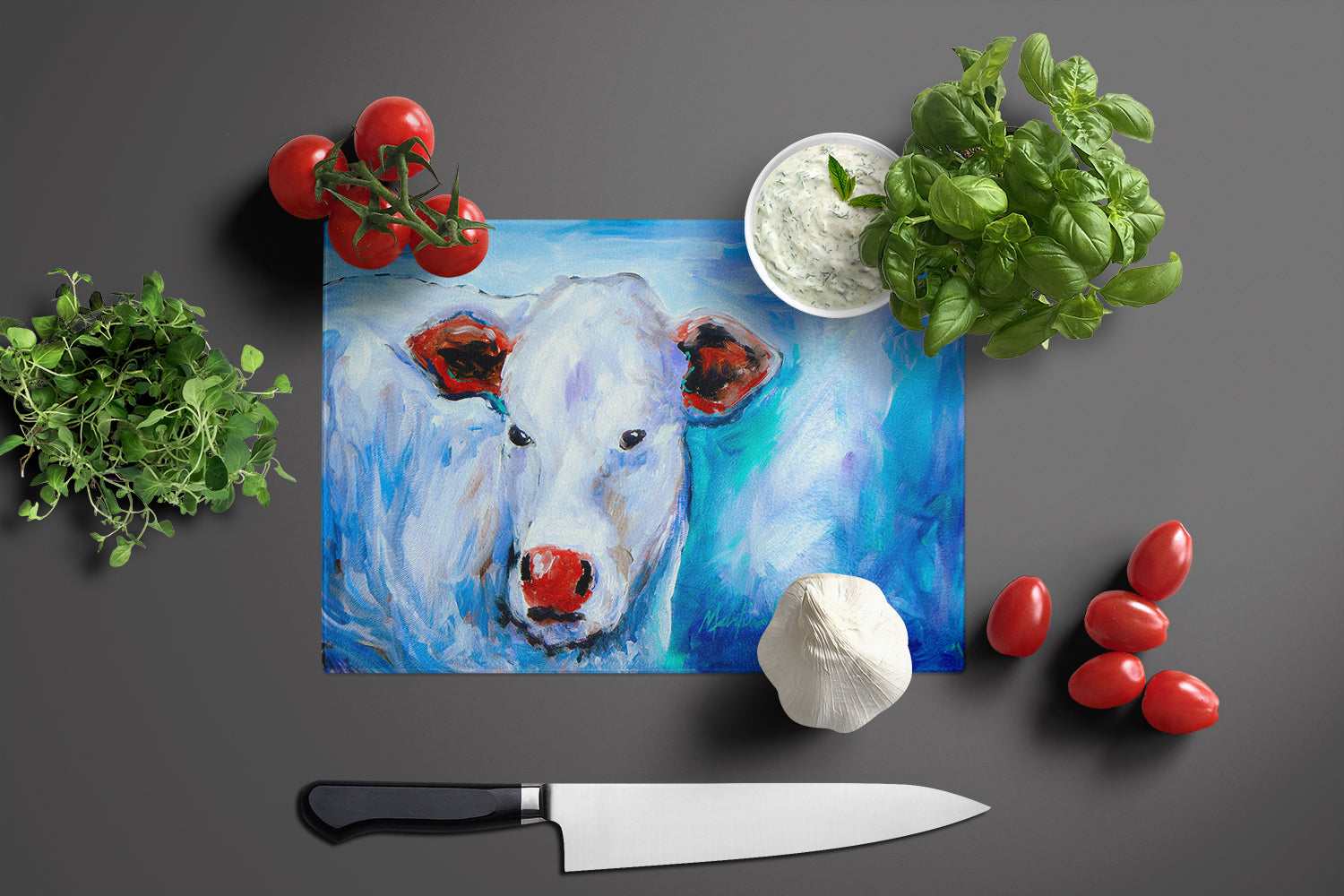 Move Over Cow Glass Cutting Board