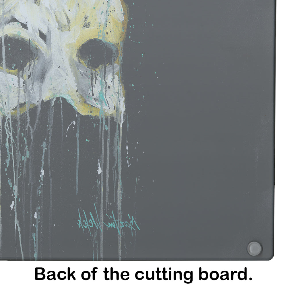 Mysterious Mask Glass Cutting Board