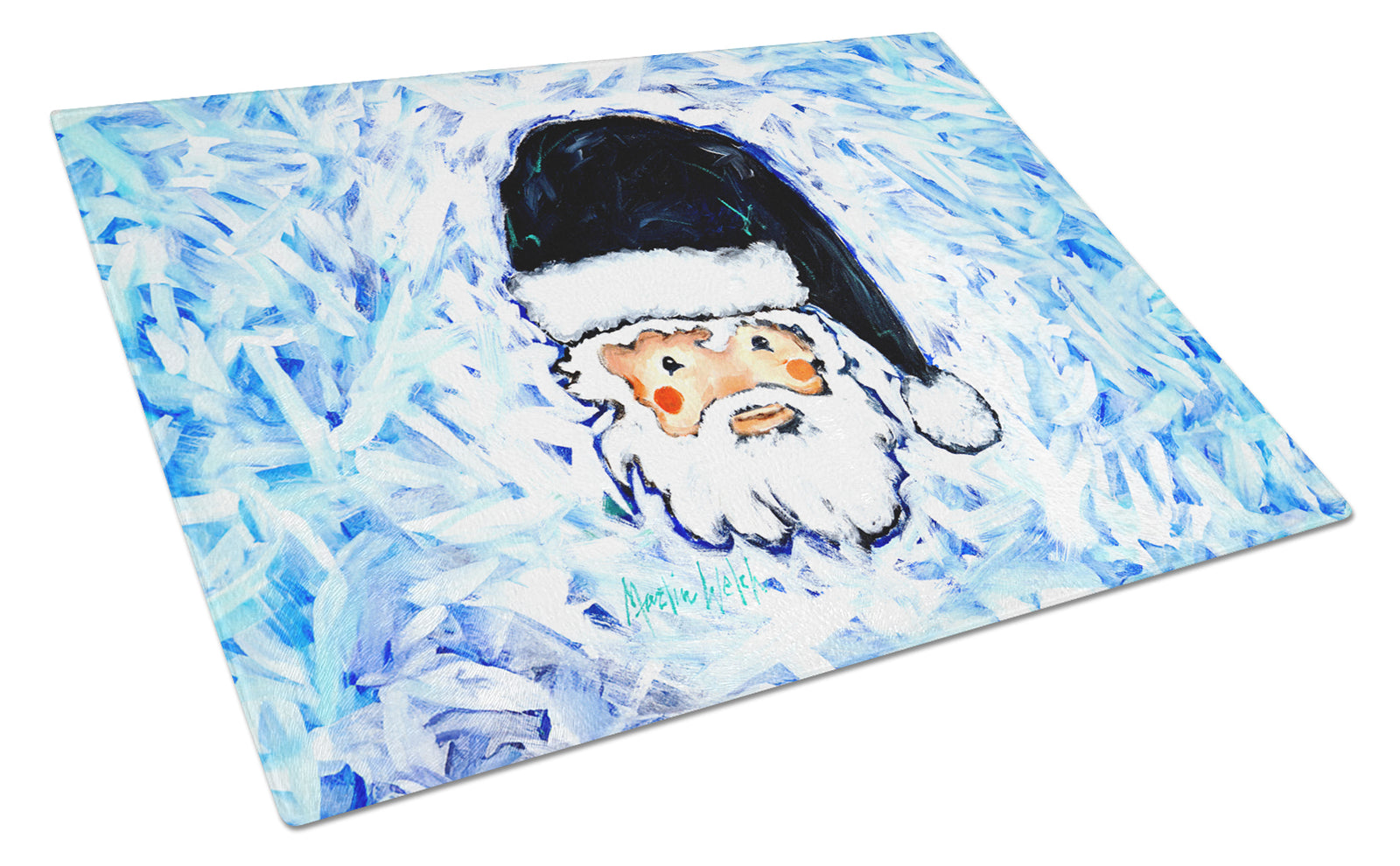 Buy this Novena Blue Santa Claus Glass Cutting Board