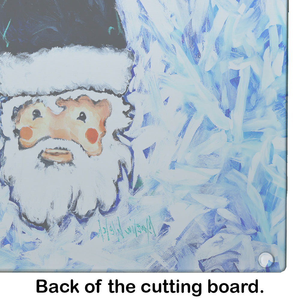 Novena Blue Santa Claus Glass Cutting Board