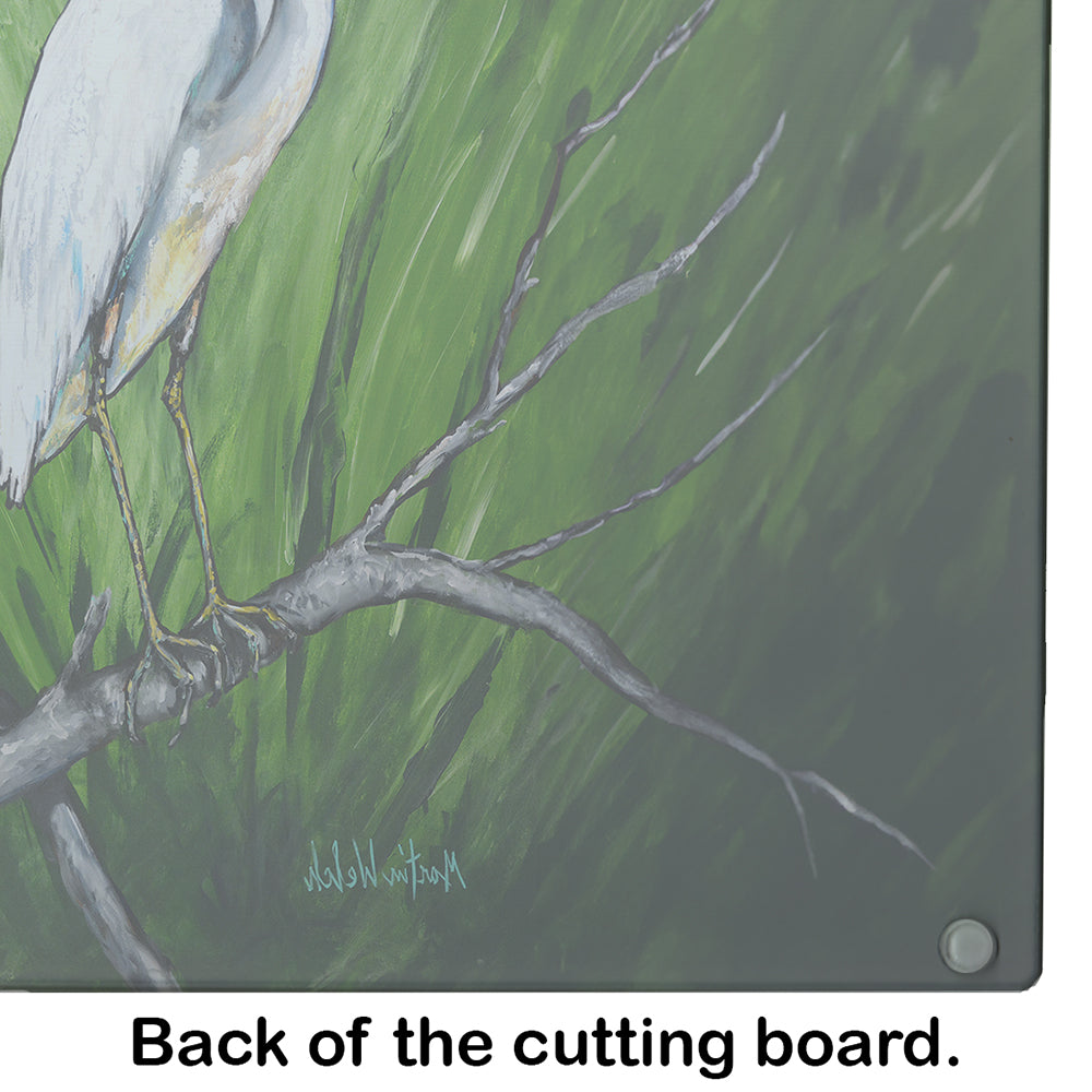 Heron On A Limb Glass Cutting Board