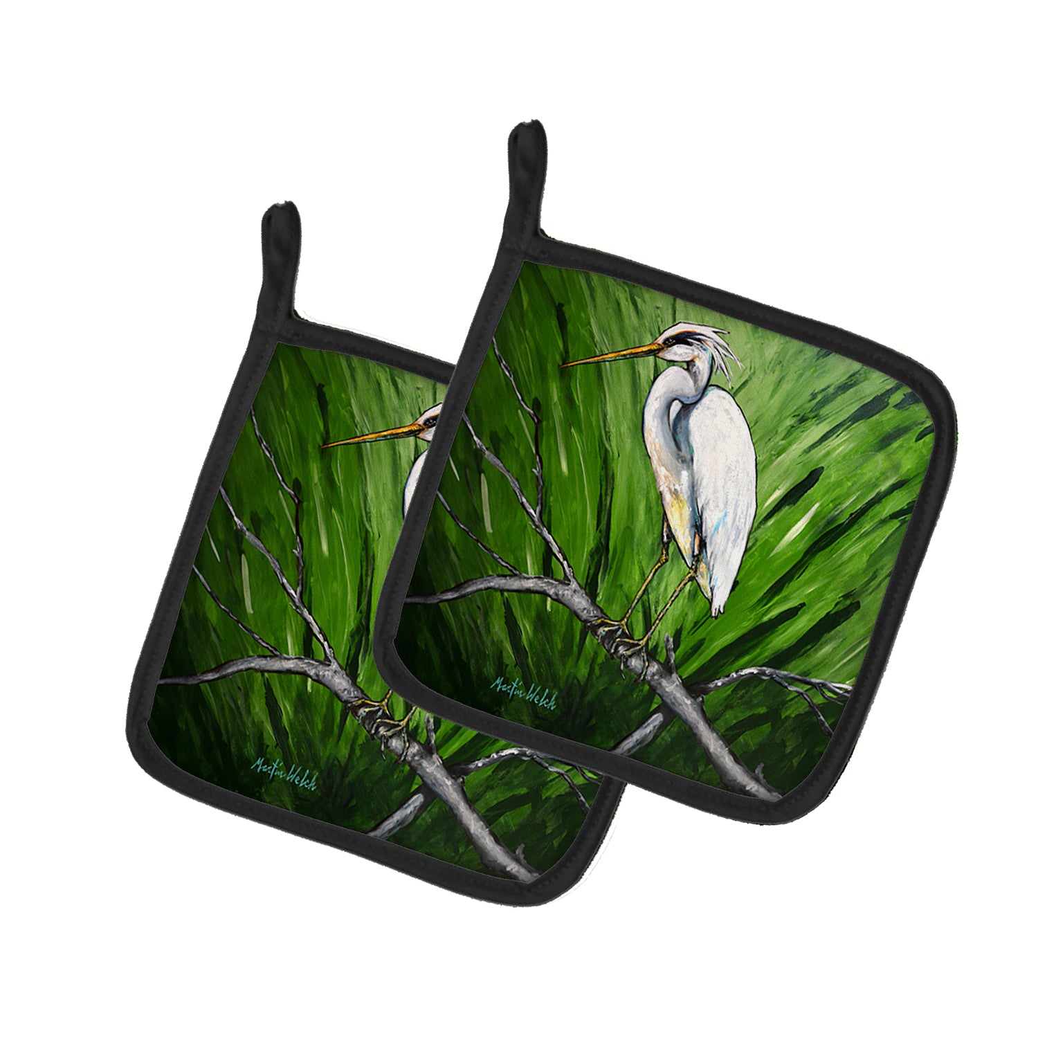 Buy this Heron On A Limb Pair of Pot Holders