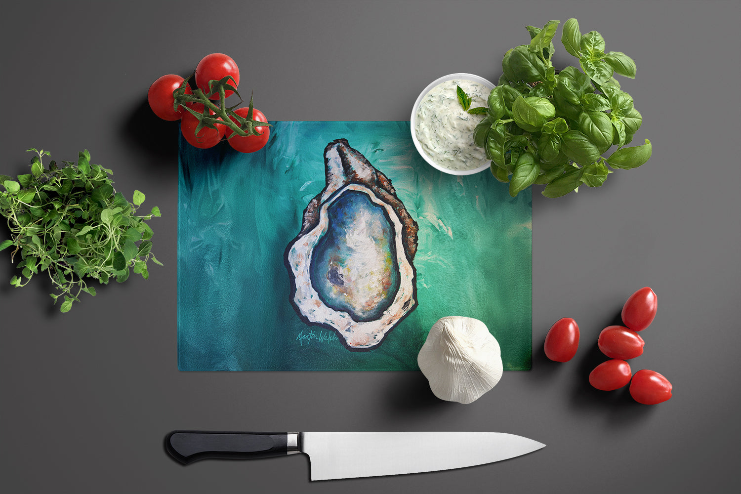 One Shell Oyster Glass Cutting Board