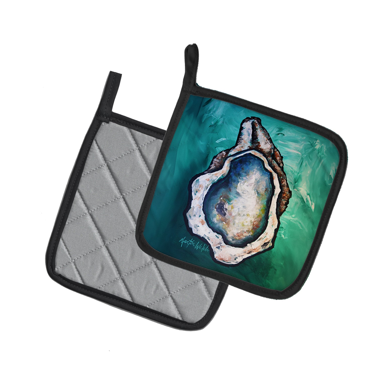 One Shell Oyster Pair of Pot Holders
