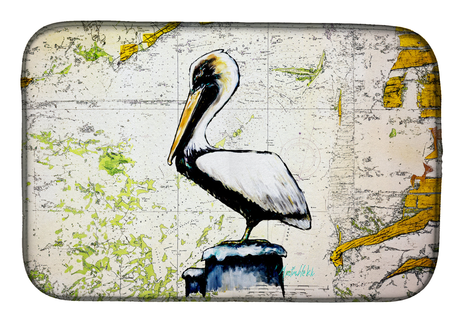 Buy this Pelican on Map Dish Drying Mat