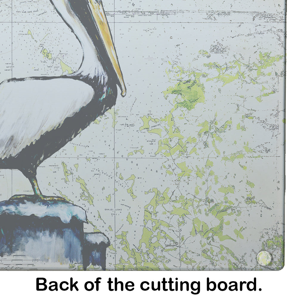 Pelican on Map Glass Cutting Board