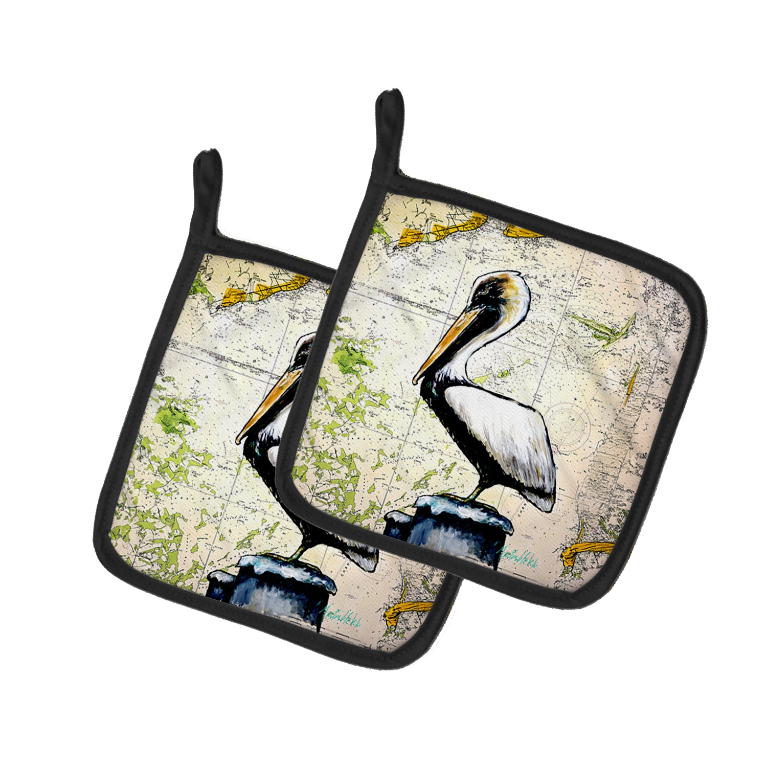 Buy this Pelican on Map Pair of Pot Holders
