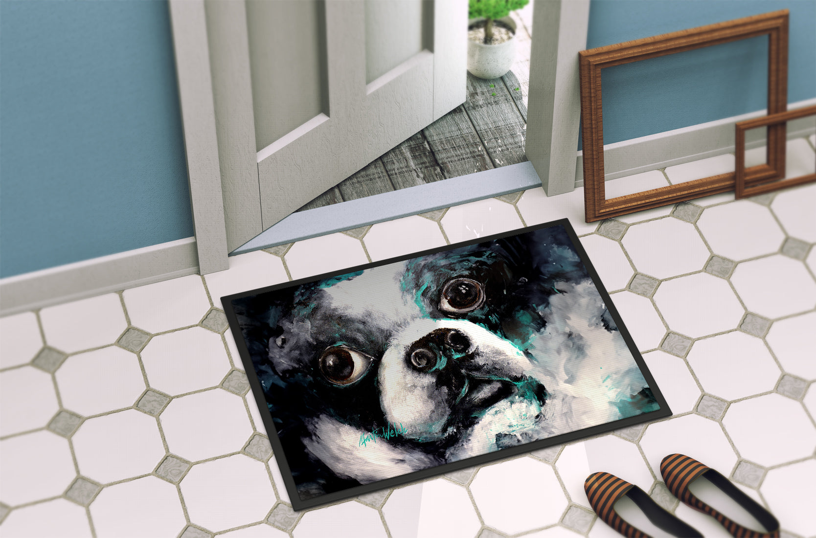 Boston Terrier Pretty Please Doormat