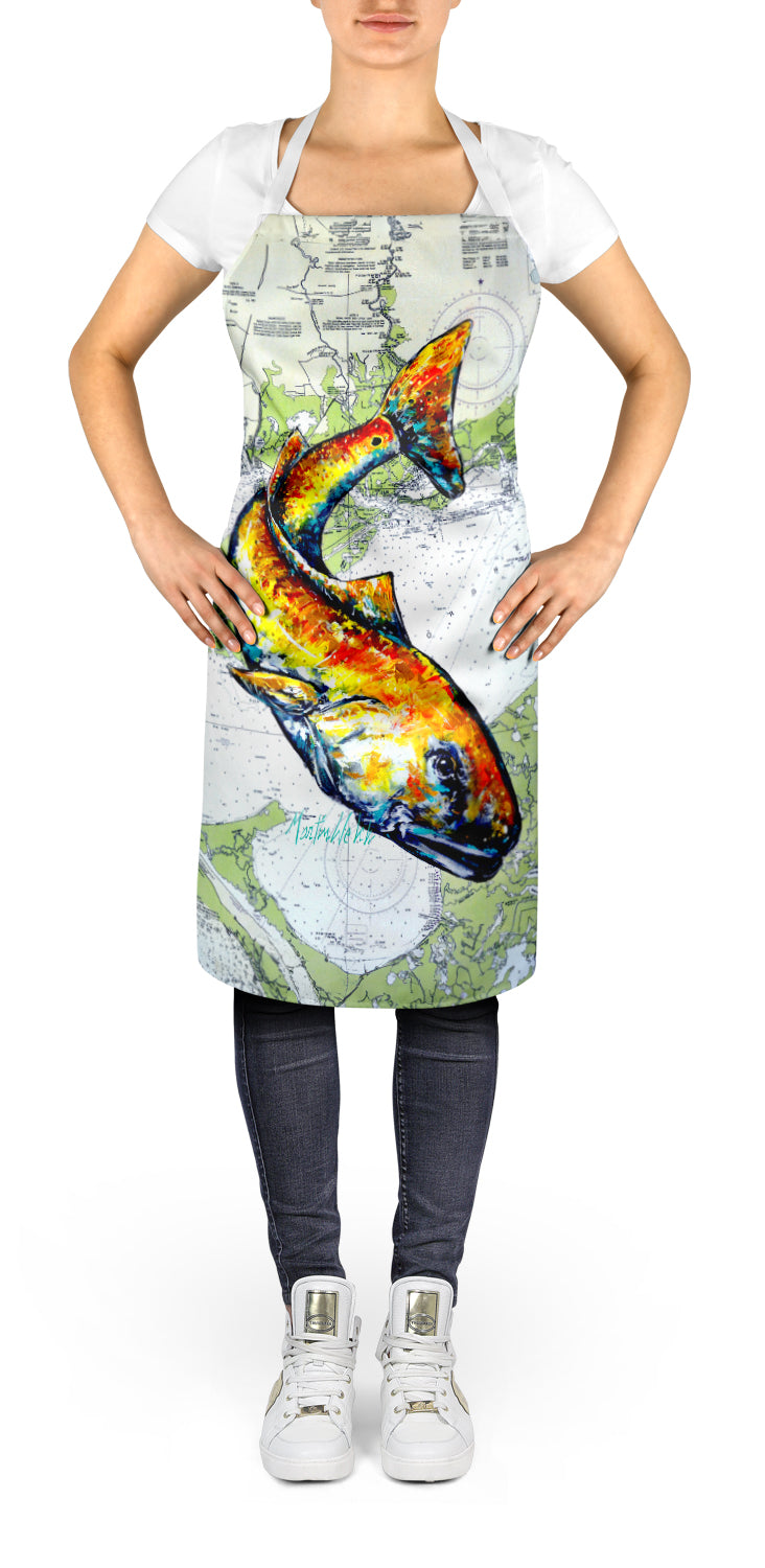 Red Fish On Map Apron