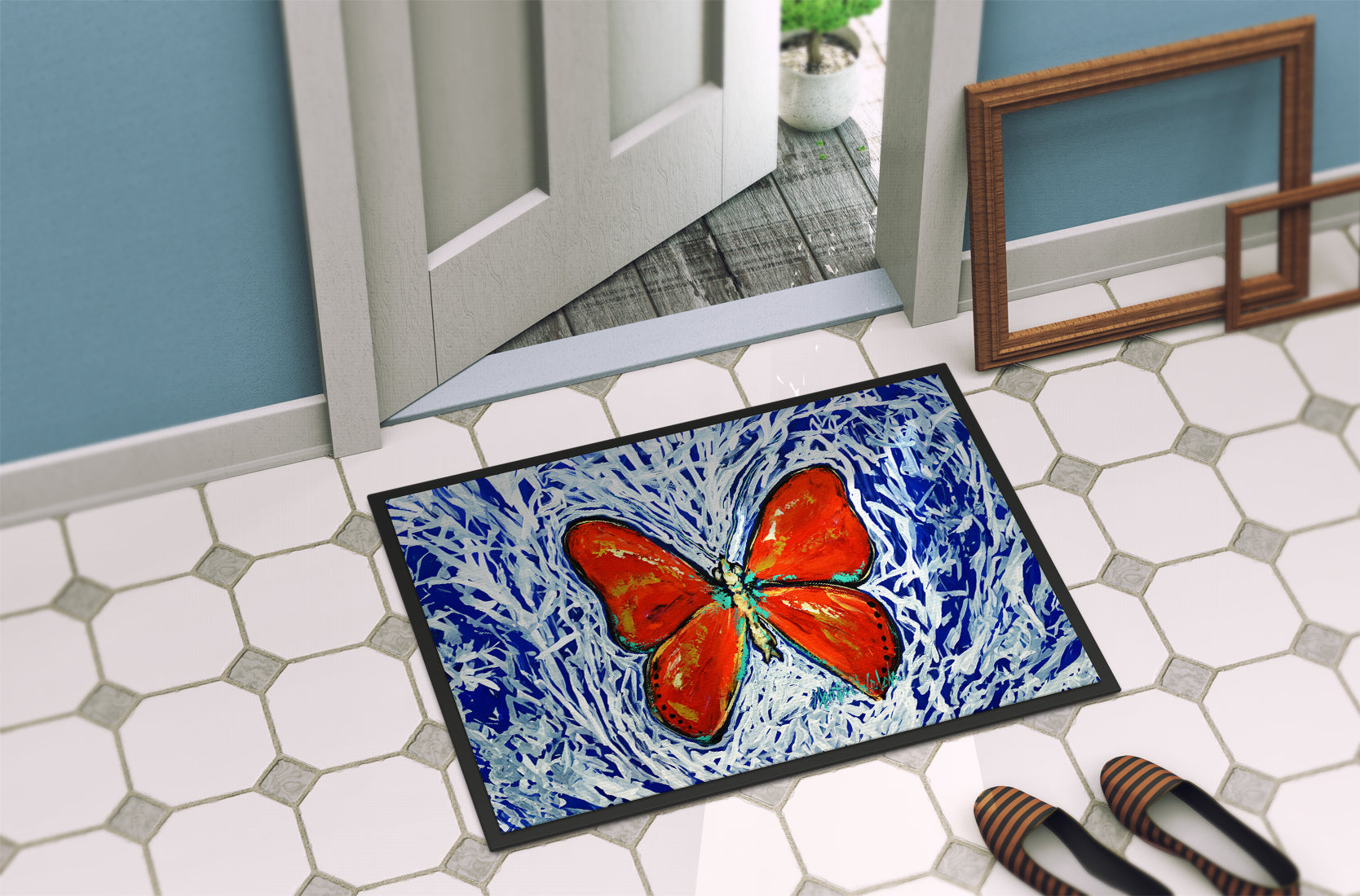 Red Glider Butterfly Doormat