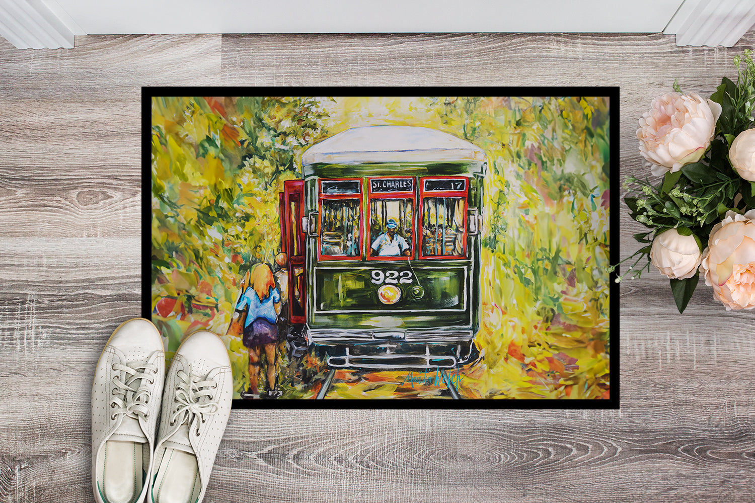 Caroline's Treasures Saint Charles No. 922 Streetcar Doormat-24x36 Indoor / Outdoor Rug | Made in USA