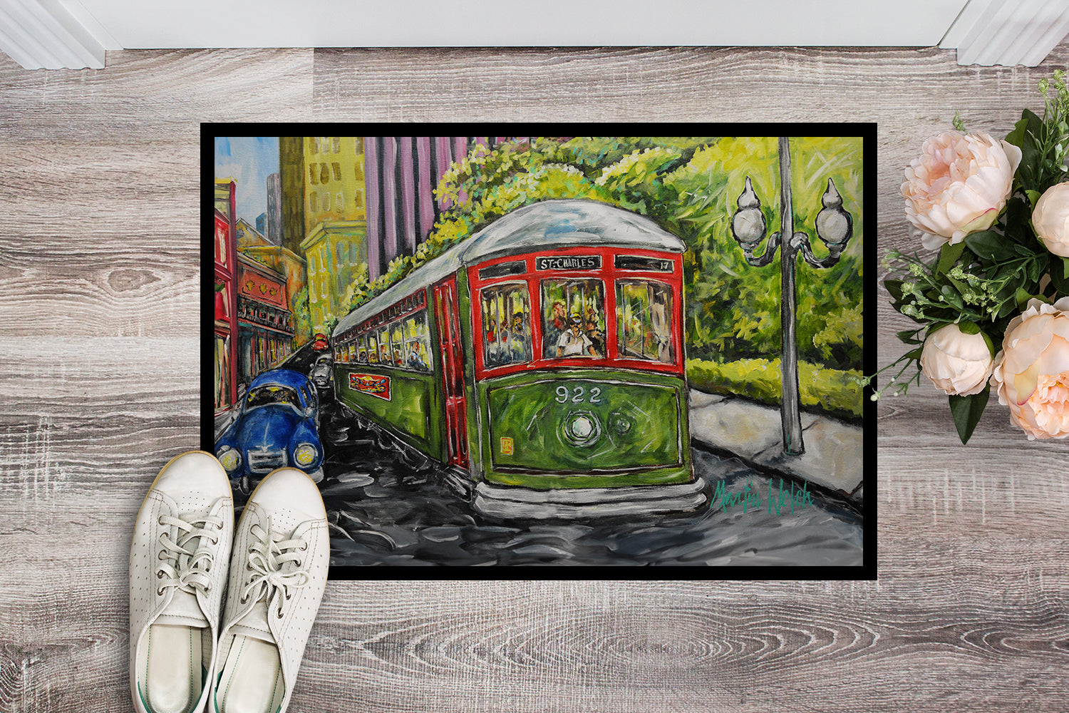 Caroline's Treasures Saint Charles No. 922 Streetcar Again Doormat