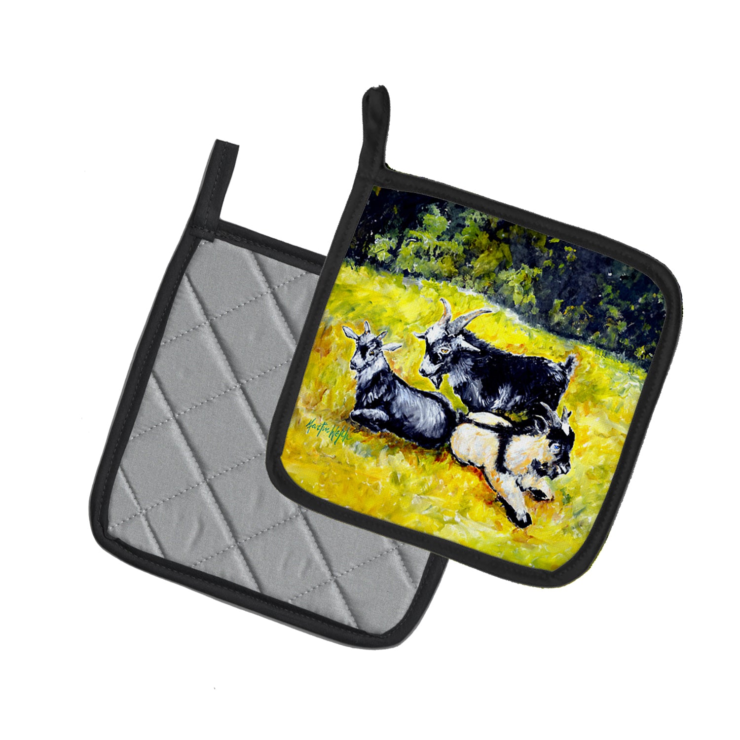 Buy this Scooter Pooter and Tooter Goats Pair of Pot Holders