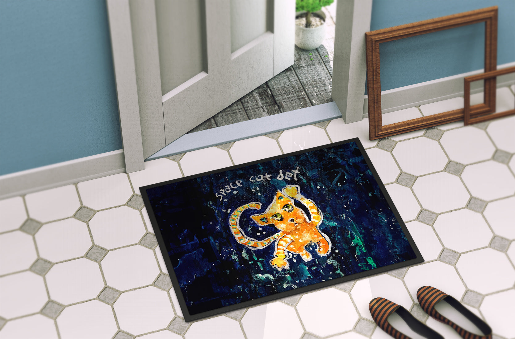 Space Cat Det Cat Doormat