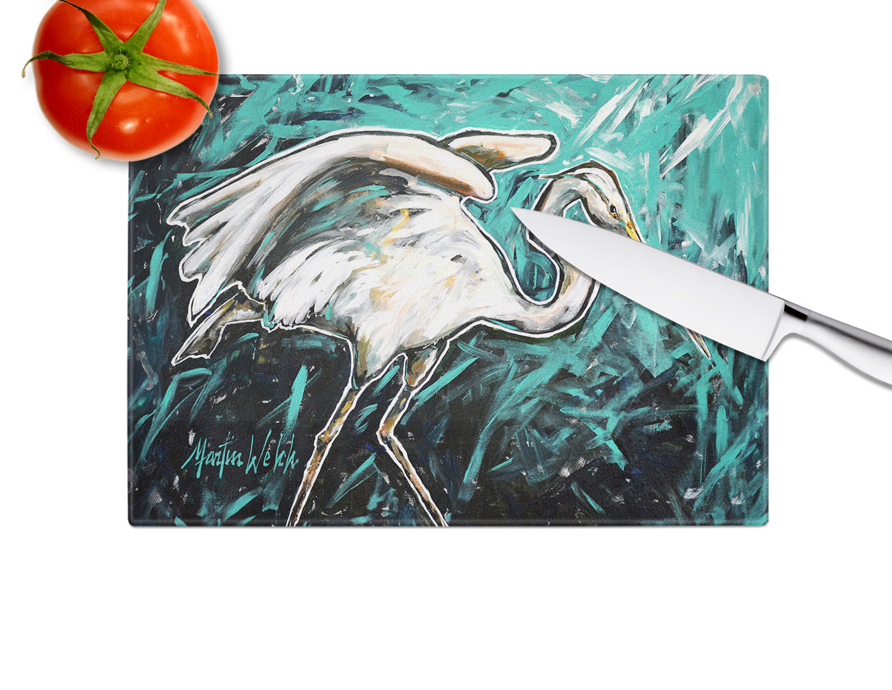 Heron Stretch Glass Cutting Board