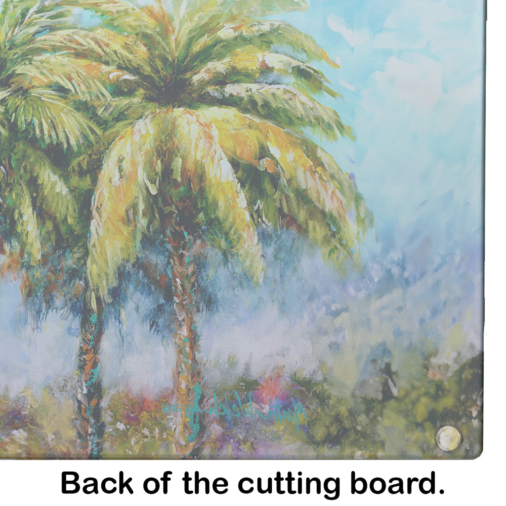Summer Breezes Palm Tree Glass Cutting Board