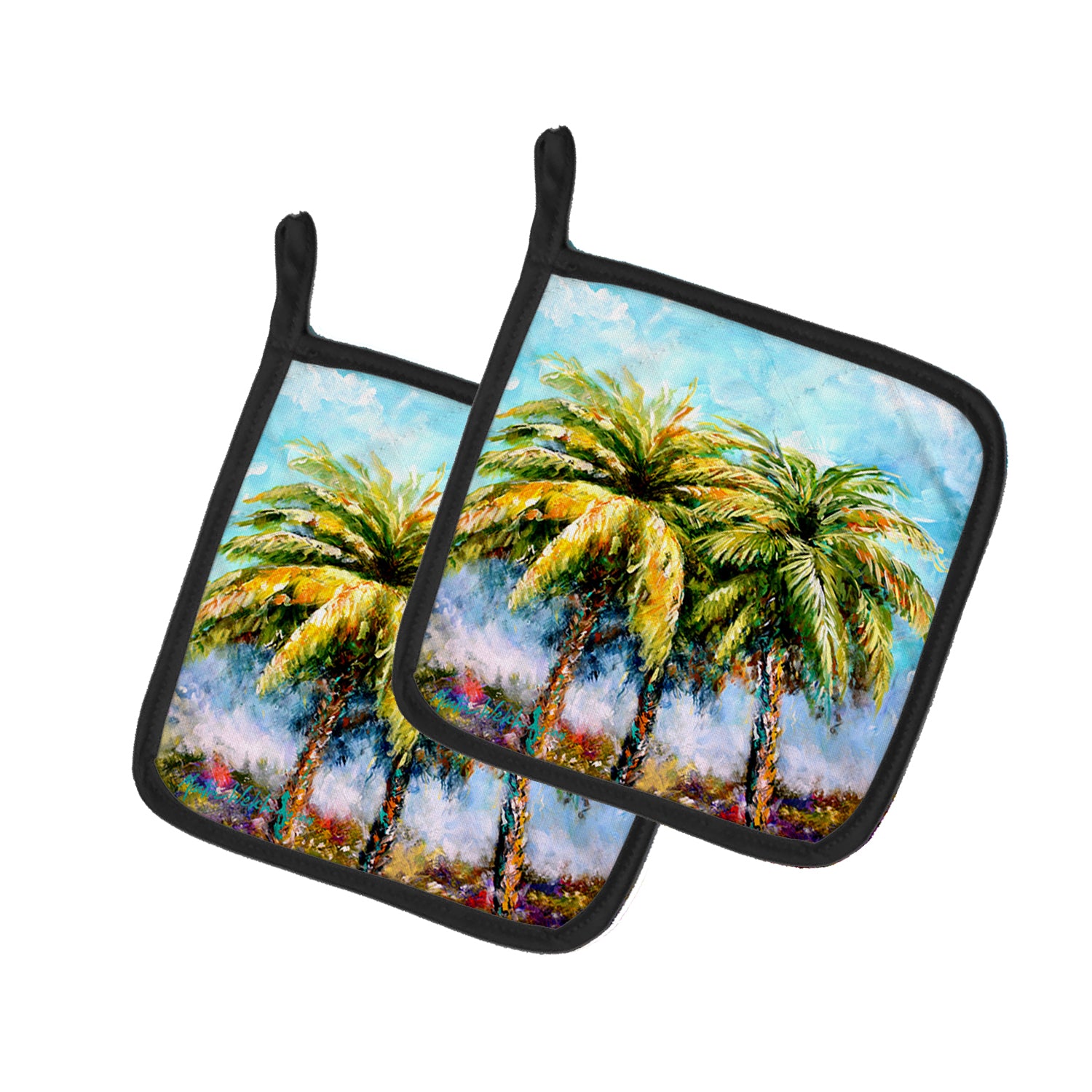 Buy this Summer Breezes Palm Tree Pair of Pot Holders