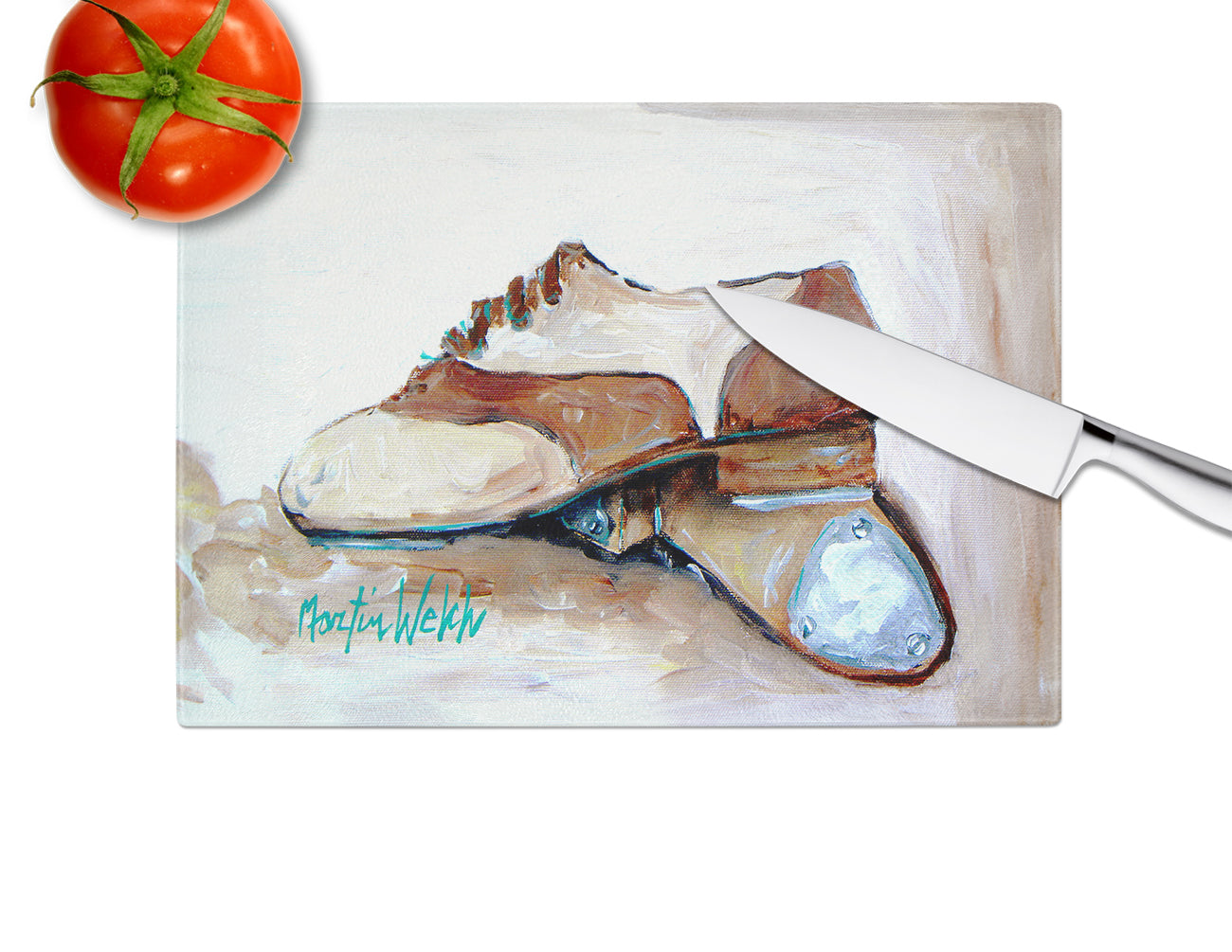 Tap Doses Shoes Glass Cutting Board