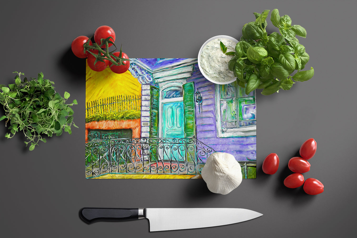 The House Next Door Glass Cutting Board