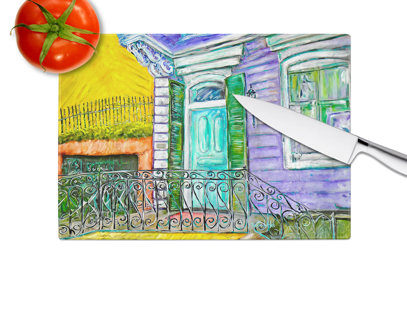 The House Next Door Glass Cutting Board