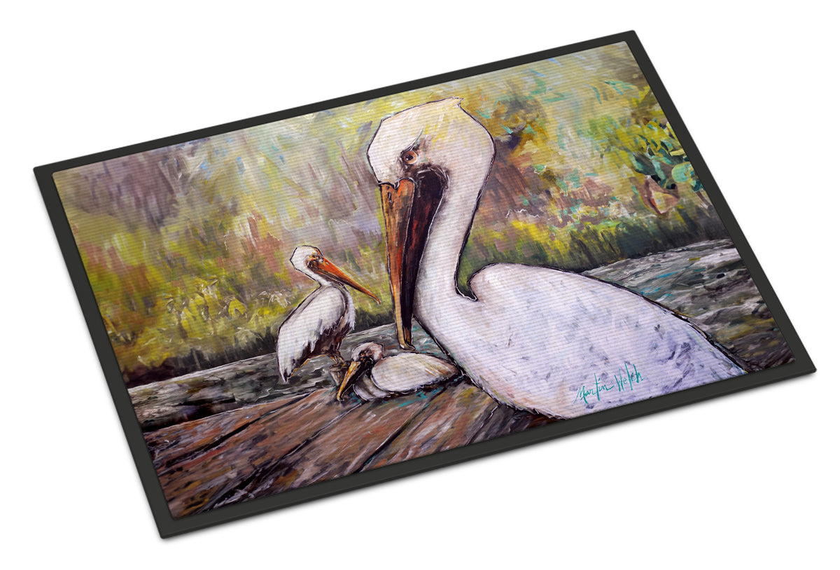 Caroline's Treasures Three Pelicans on a Pier Doormat-24x36 Indoor / Outdoor Rug | Made in USA