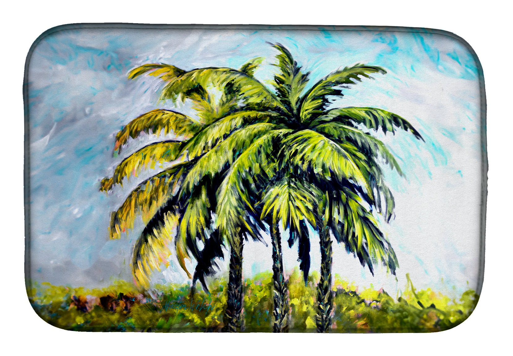 Buy this Tropical Breeze Palm Trees Dish Drying Mat