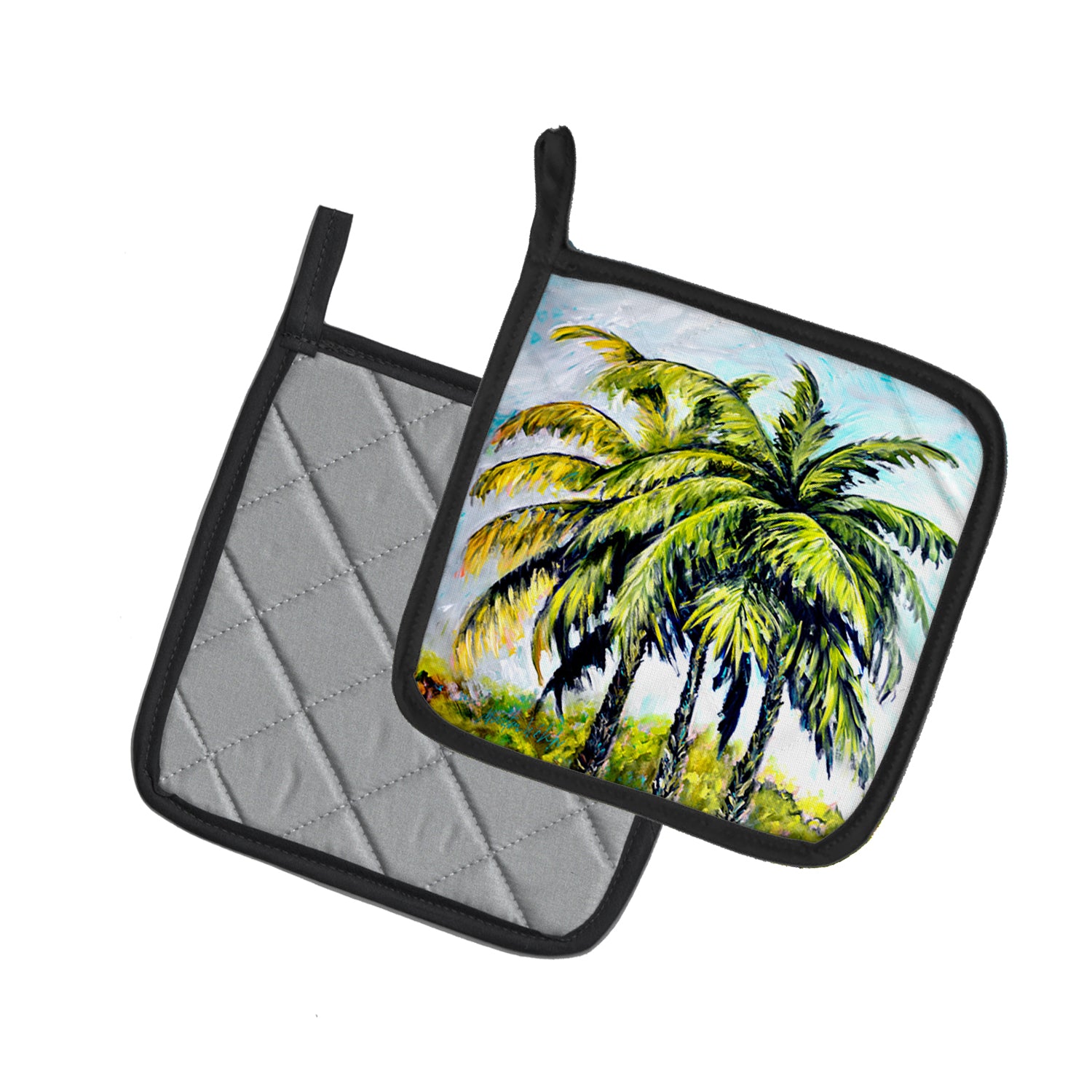 Tropical Breeze Palm Trees Pair of Pot Holders