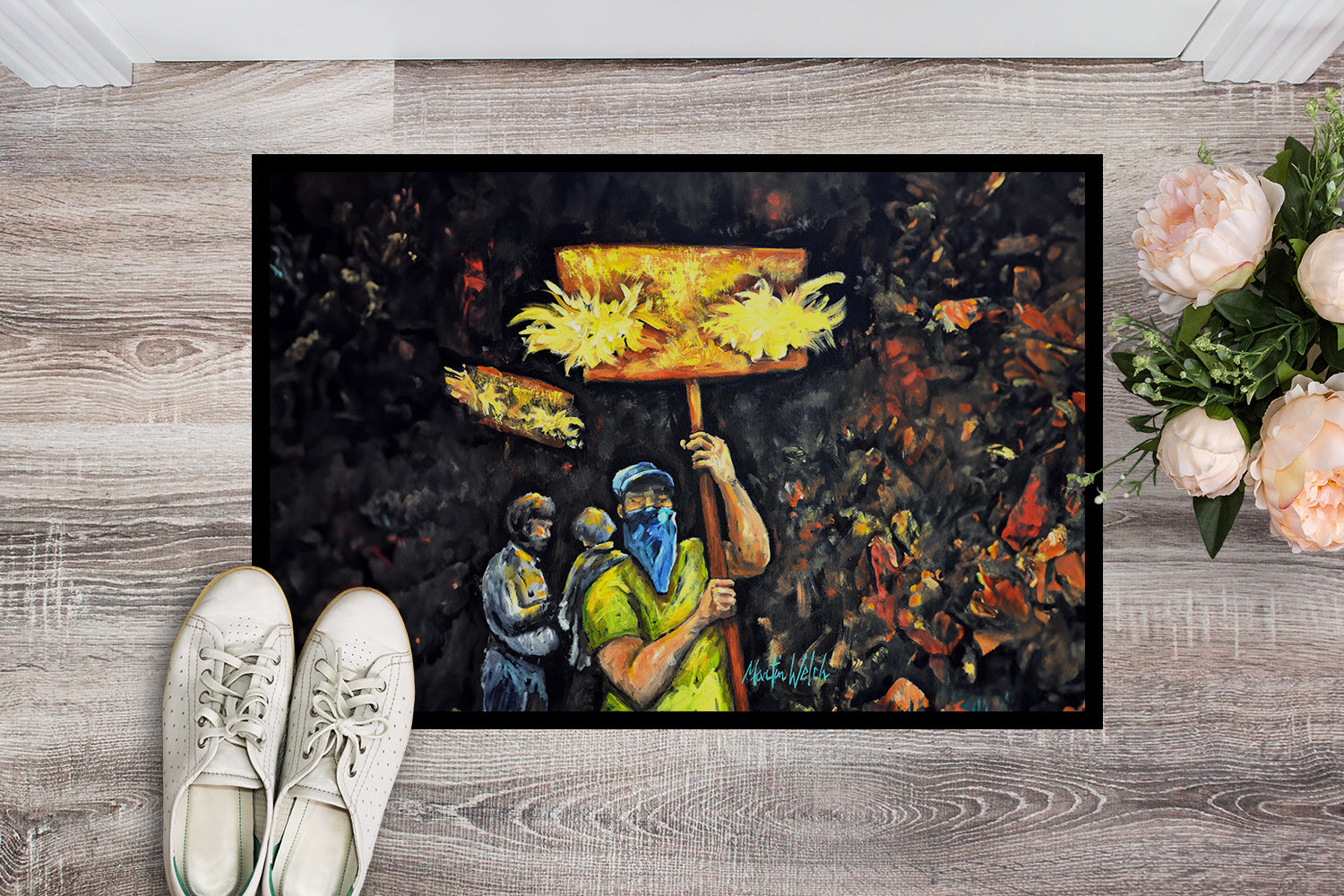 Caroline's Treasures Turn Up The Heat Mardi Gras Doormat-24x36 Indoor / Outdoor Rug | Made in USA