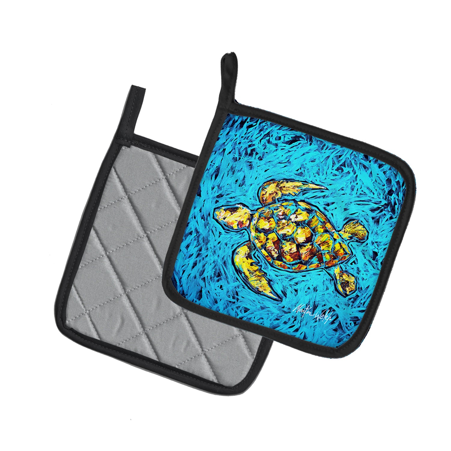 Turtle Drive Pair of Pot Holders