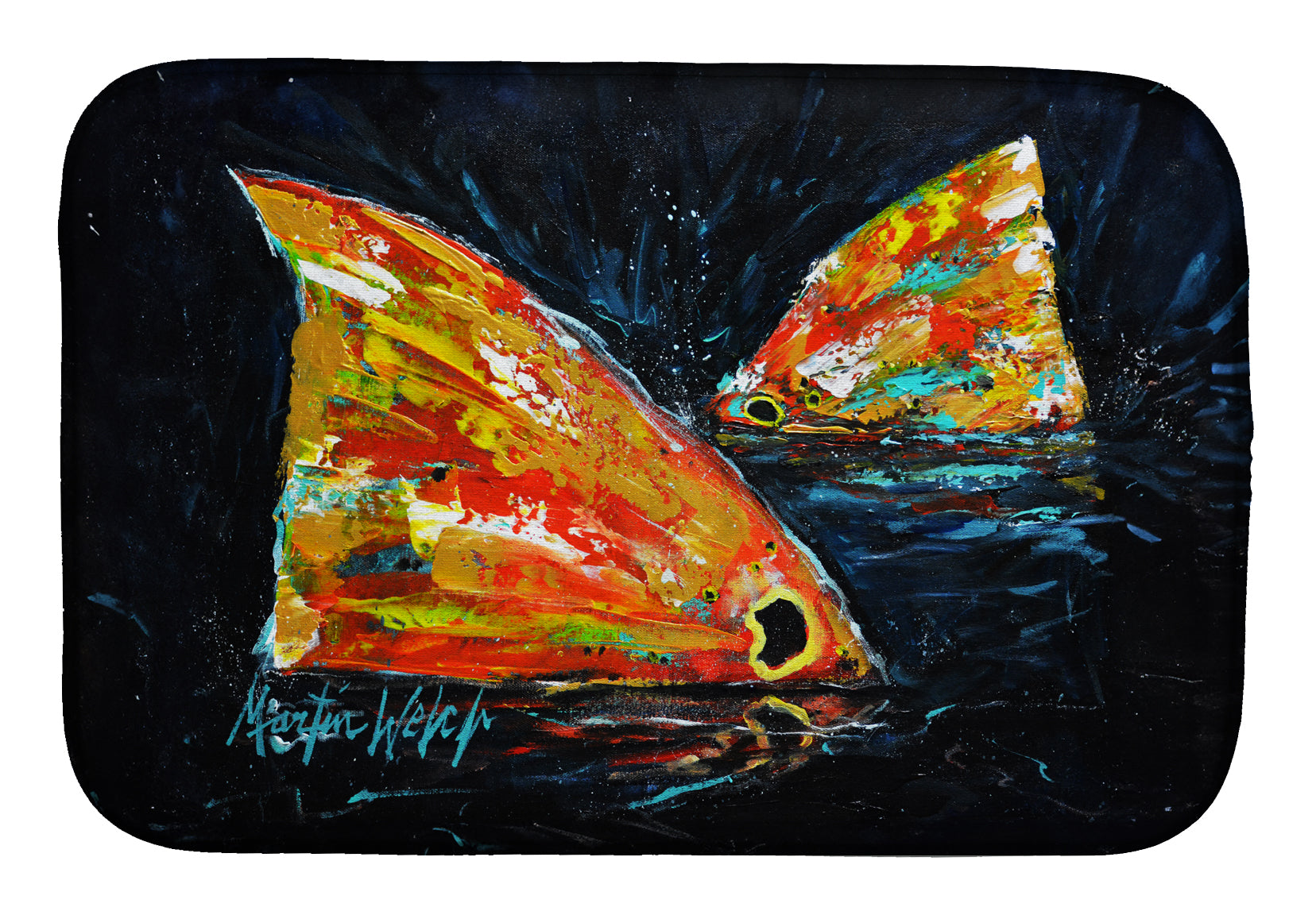 Buy this Red Fish Two Tales Dish Drying Mat