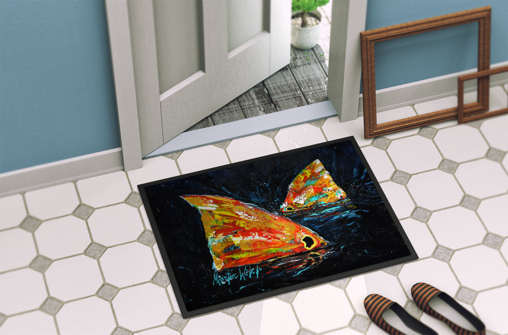 Red Fish Two Tales Doormat