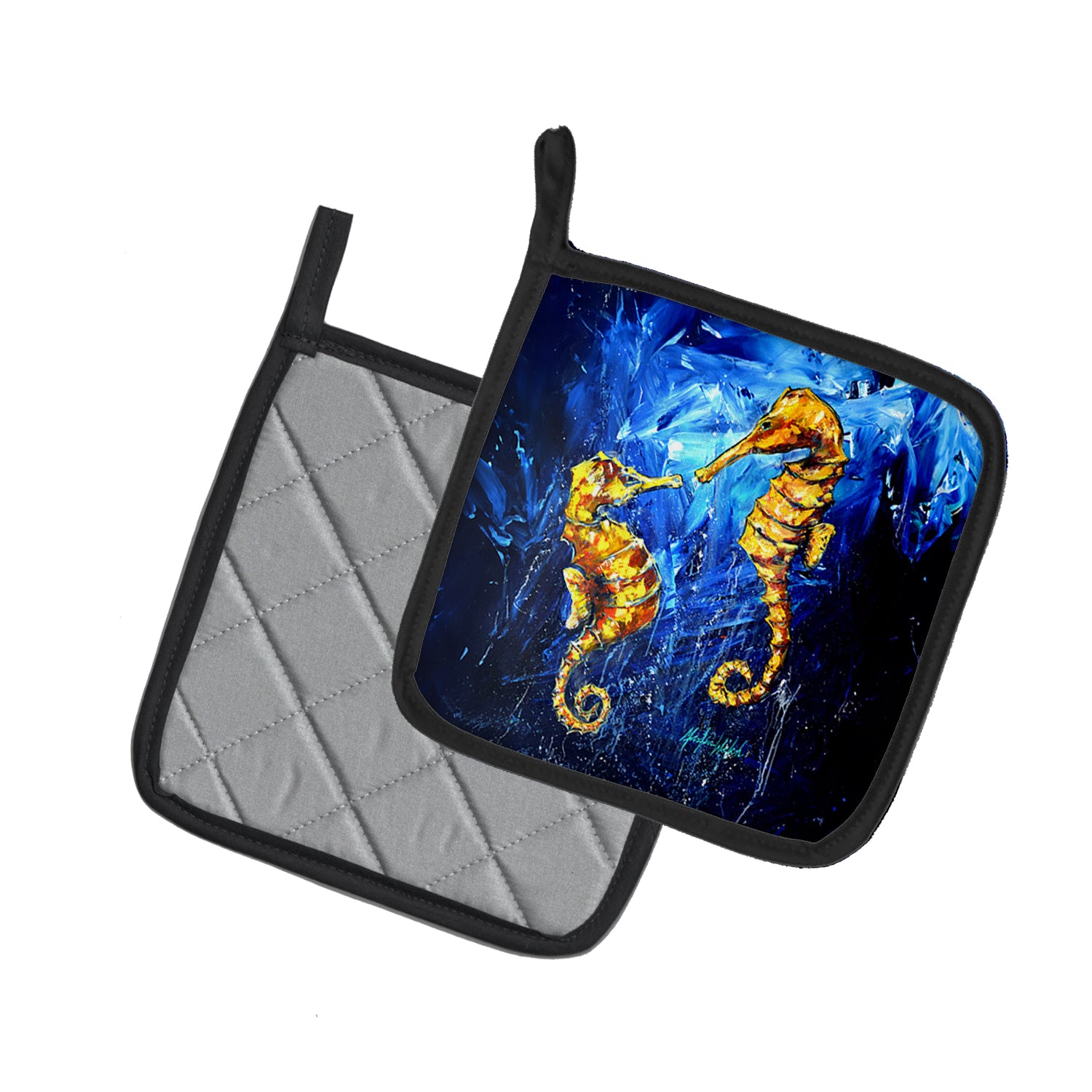 Seahorses Two To Tango Pair of Pot Holders