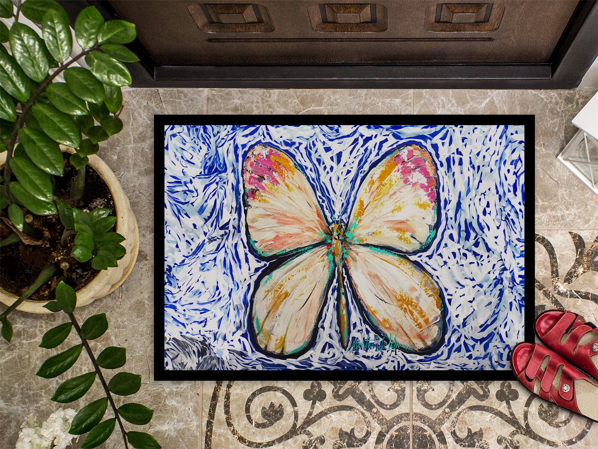 Butterfly Violet Tip Doormat