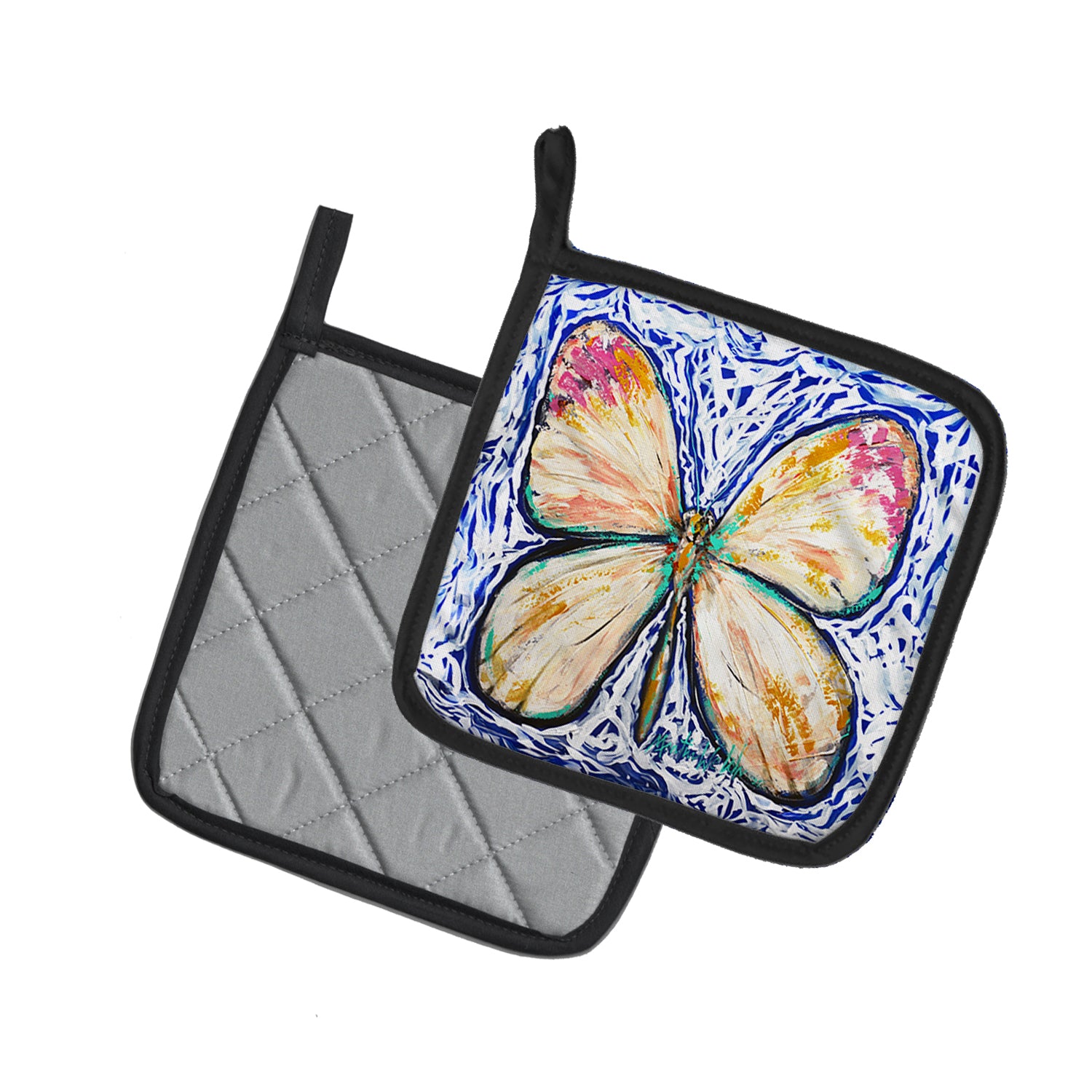 Butterfly Violet Tip Pair of Pot Holders