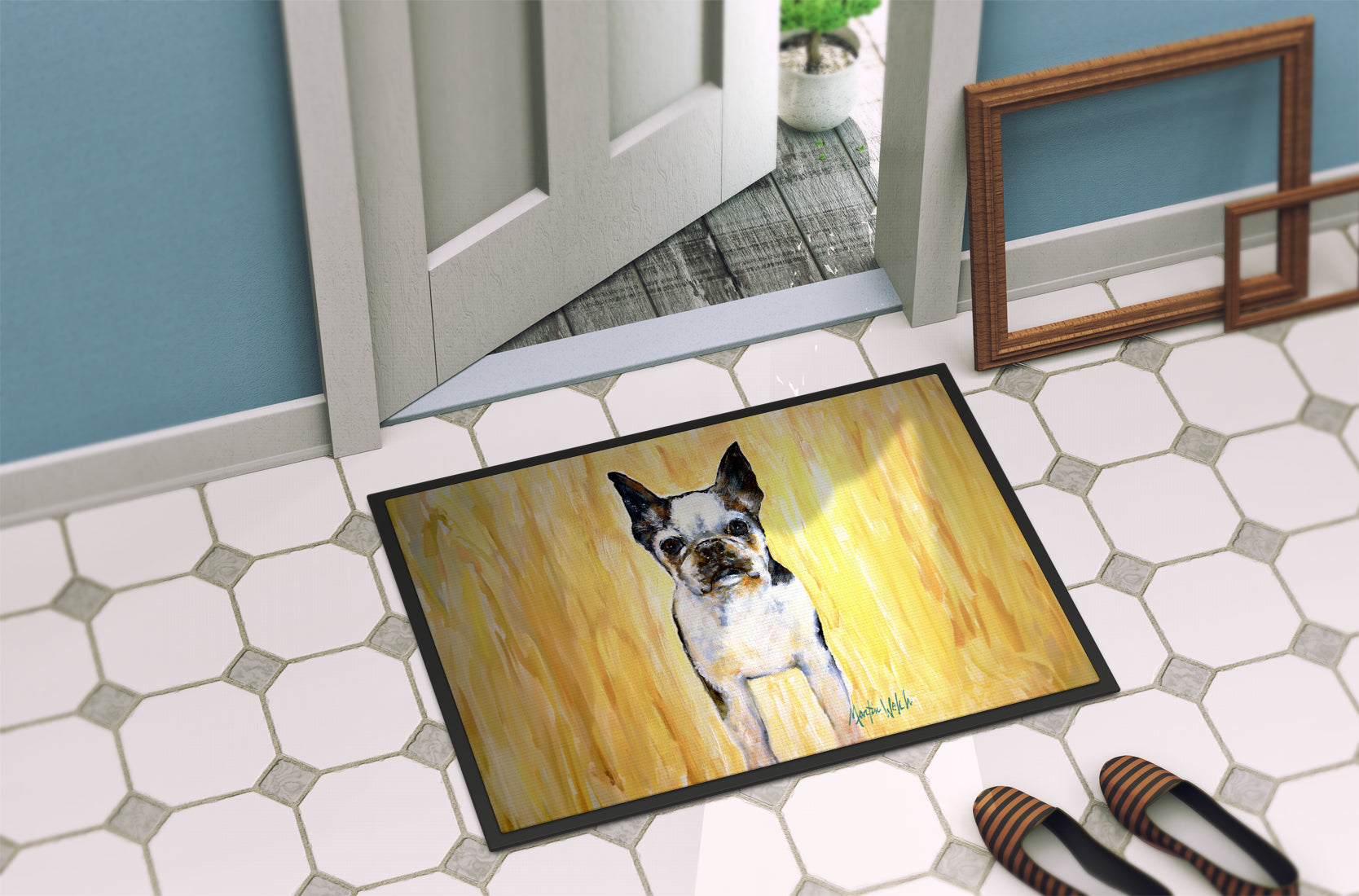 Boston Terrier Walker Two Doormat
