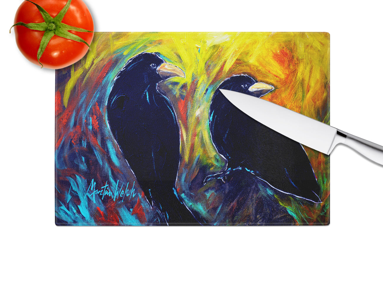 What Was That Black Crows Glass Cutting Board