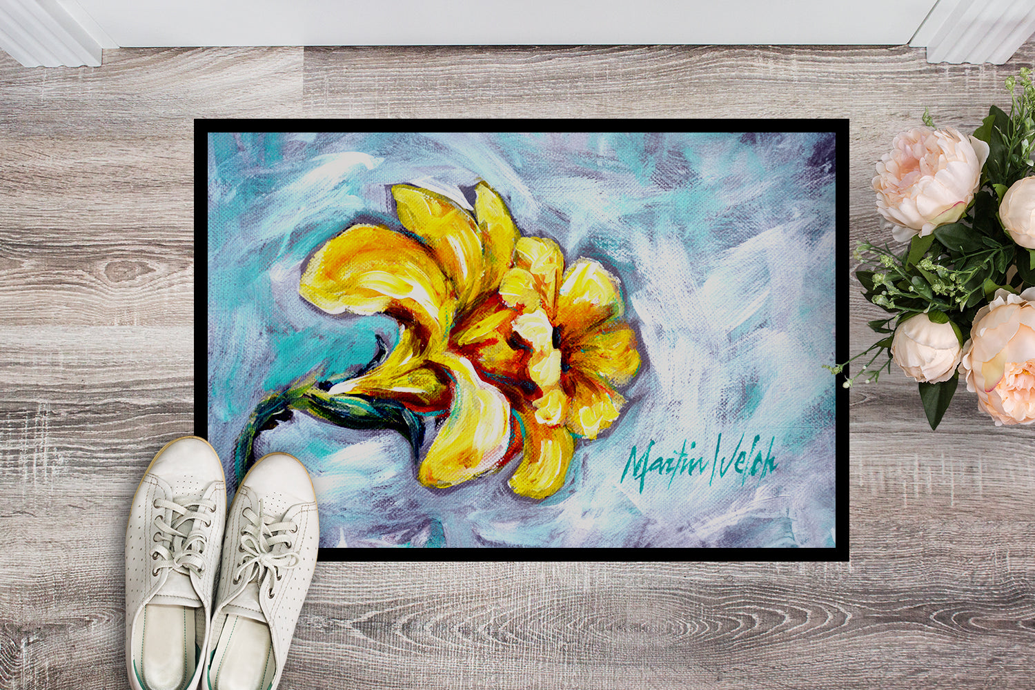 Caroline's Treasures Yellow Daffy Daffodils Doormat-24x36 Indoor / Outdoor Rug | Made in USA