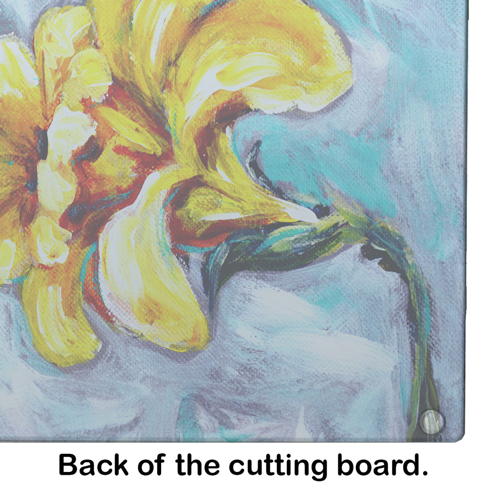 Yellow Daffy Daffodils Glass Cutting Board