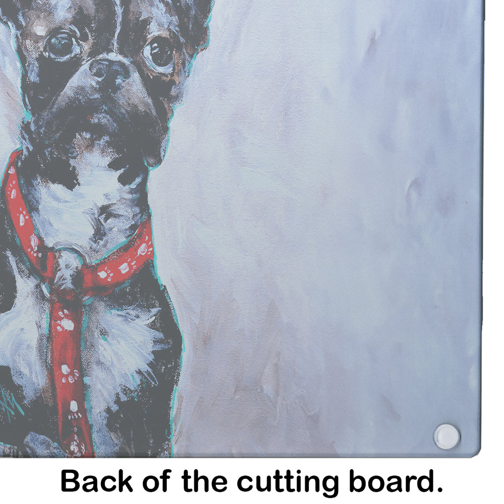 Boston Terrier Ziggy Glass Cutting Board