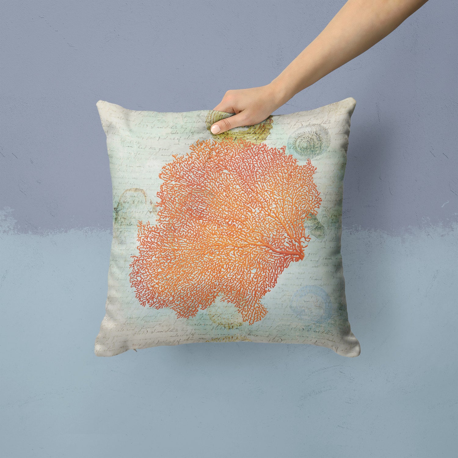 Caroline's Treasures Coral PinkThrow Pillow - 14x14 Decorative Pillow – Art for Your Home & Patio