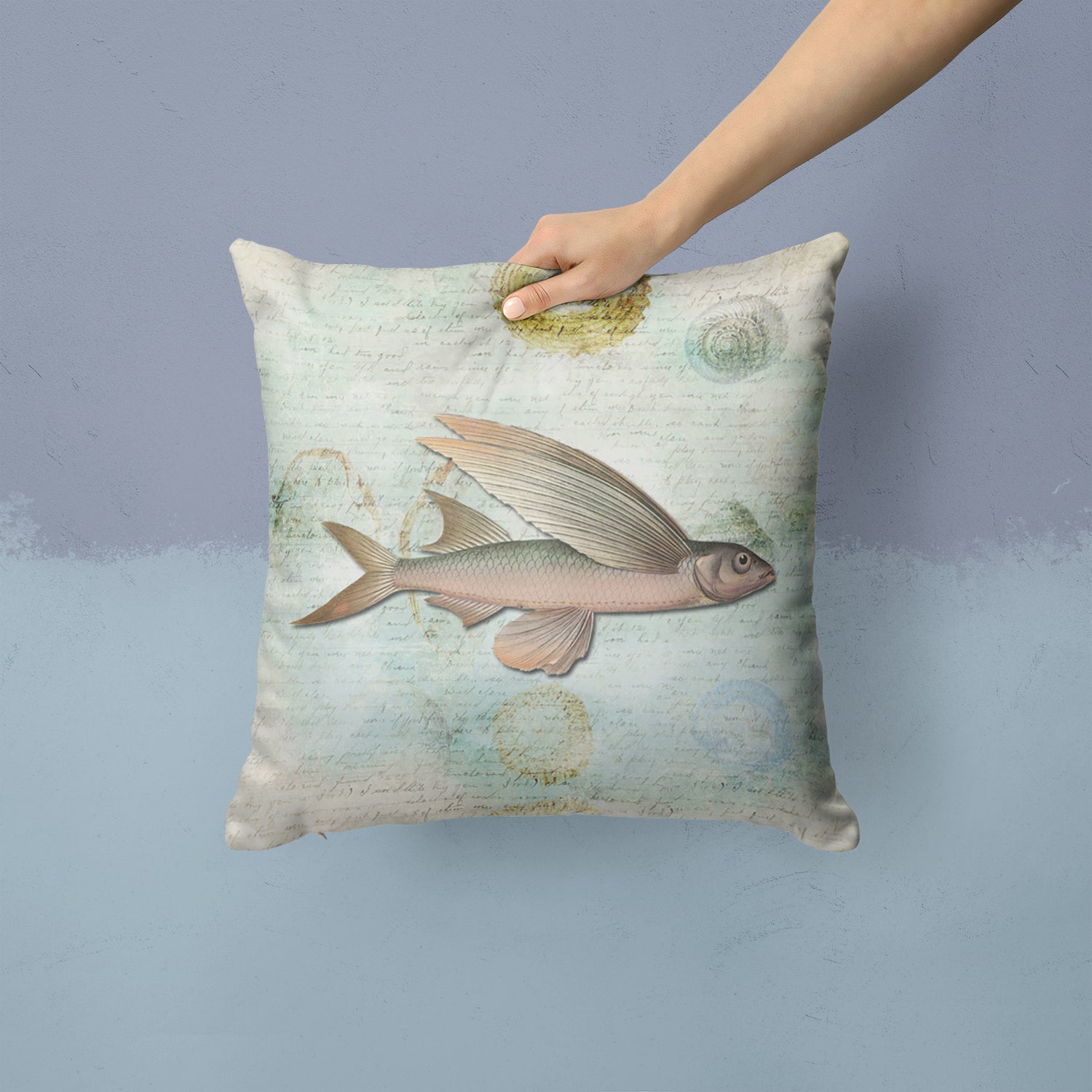 Caroline's Treasures Fish Throw Pillow - 14x14 Decorative Pillow – Art for Your Home & Patio