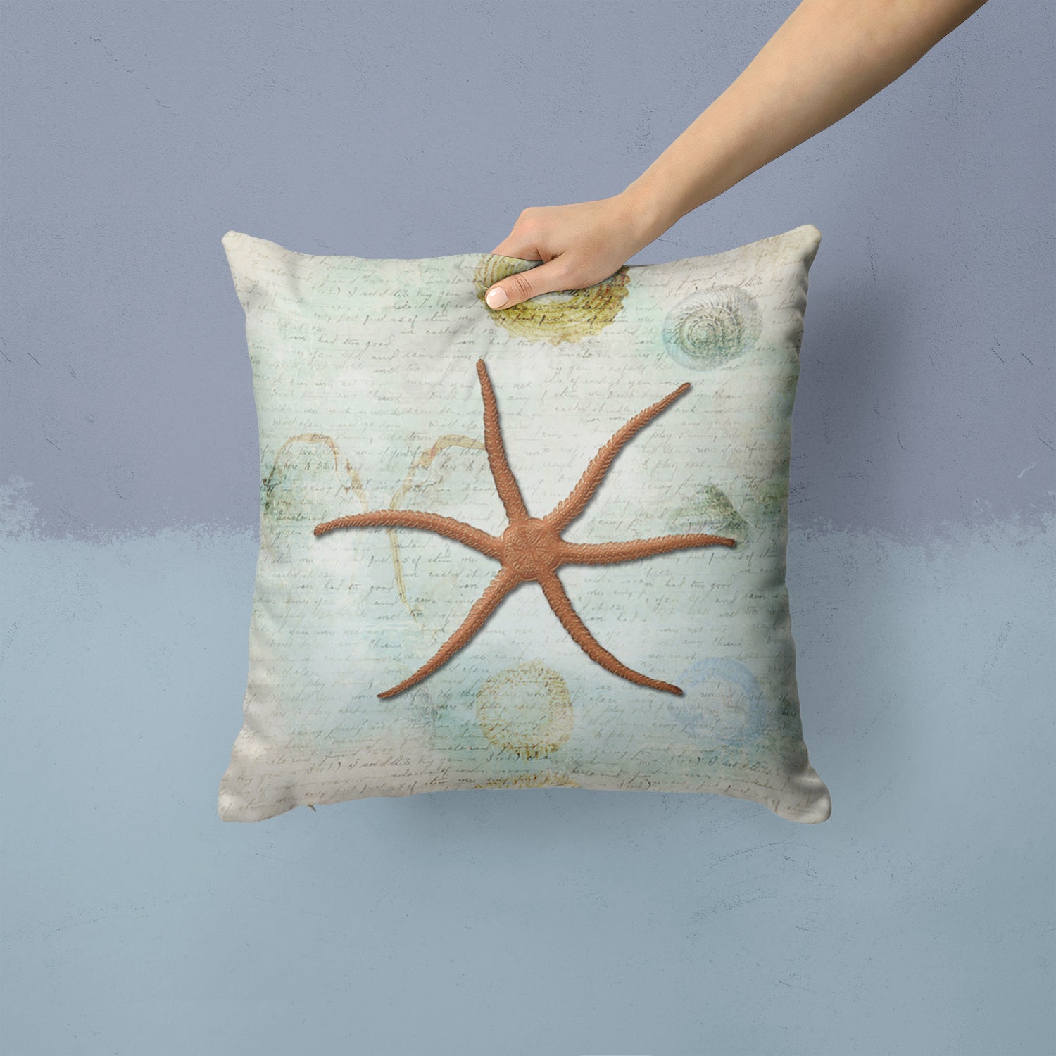 Caroline's Treasures Starfish Throw Pillow - 14x14 Decorative Pillow – Art for Your Home & Patio