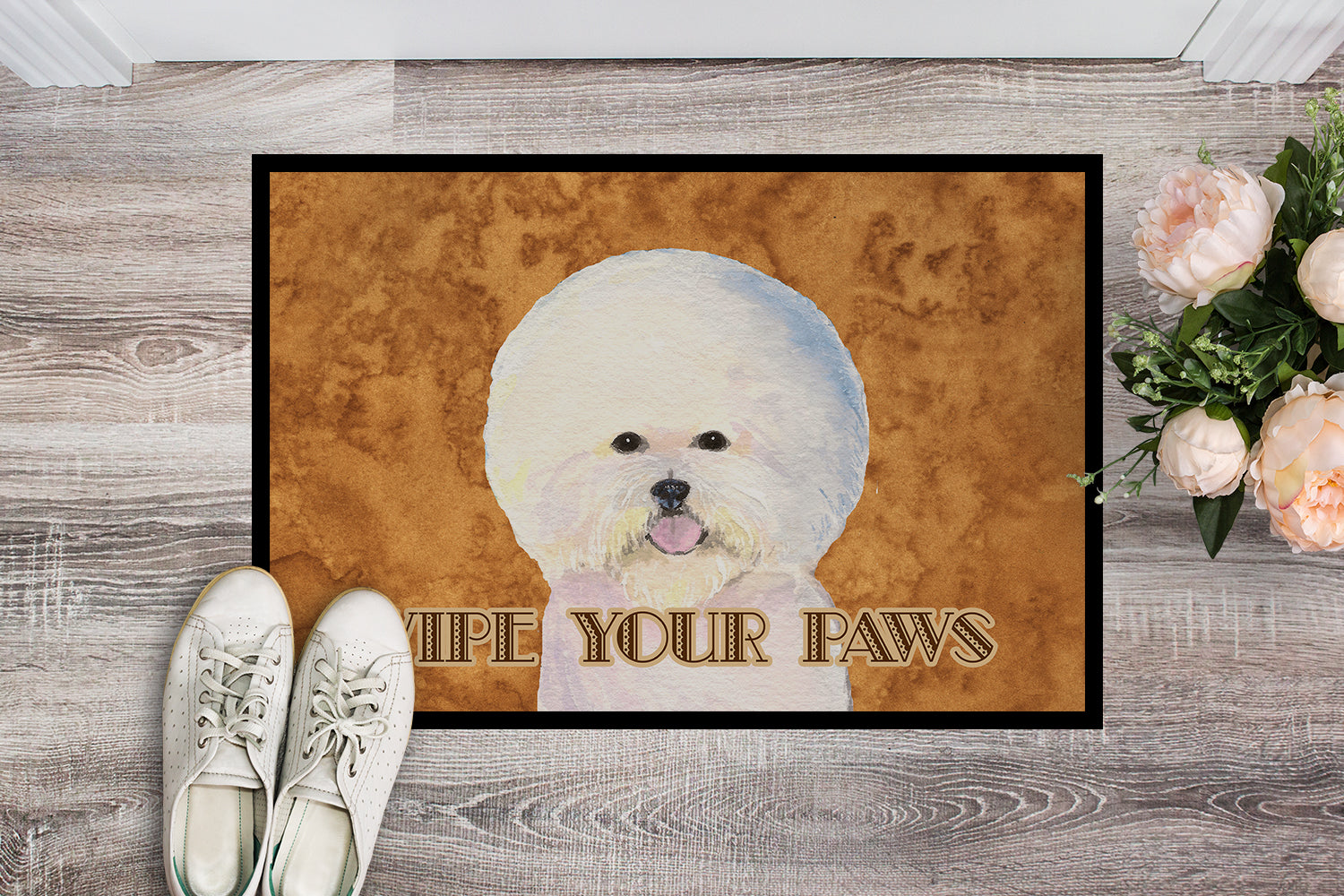 Caroline's Treasures Bichon Frise Wipe your Paws Doormat - 24x36 Decorative Floor Mat – Indoor/Outdoor Rug with Artistic Flair SS4878JMAT