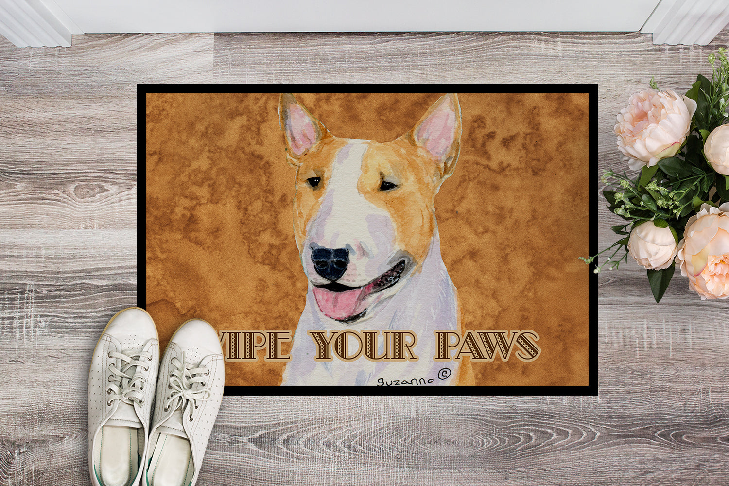 Caroline's Treasures Bull Terrier Wipe your Paws Doormat - 24x36 Decorative Floor Mat – Indoor/Outdoor Rug with Artistic Flair SS4890JMAT