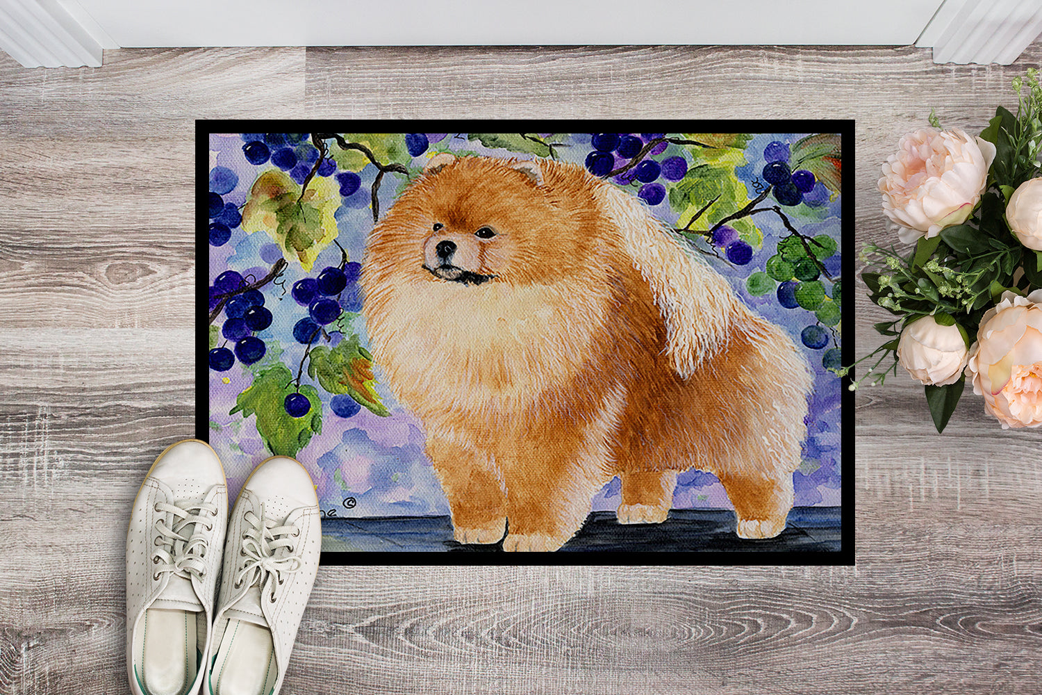 Caroline's Treasures Pomeranian Doormat - 24x36 Decorative Floor Mat – Indoor/Outdoor Rug with Artistic Flair Doormat