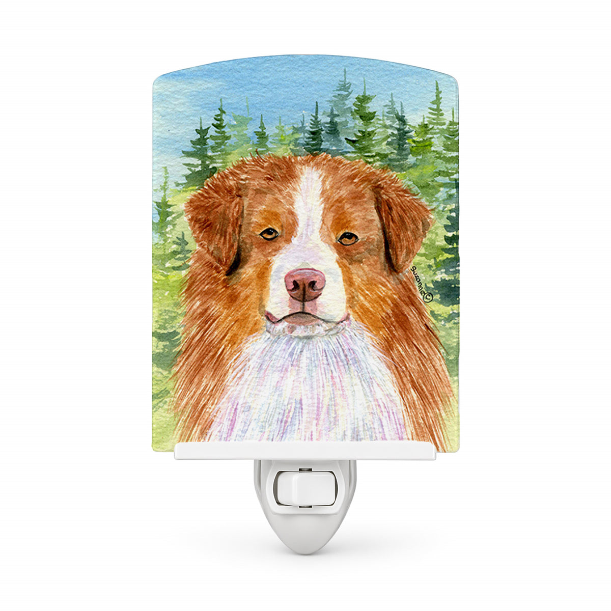 Caroline's Treasures Australian Shepherd Ceramic Night Light Compact, UL-Certified, Ideal for Bedroom, Bathroom, Nursery, Hallway, Kitchen, 6x4x3, Multicolor